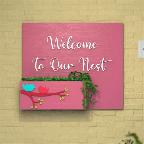 Buy Rectangle Birds Planter Nameboard Online On Zwende