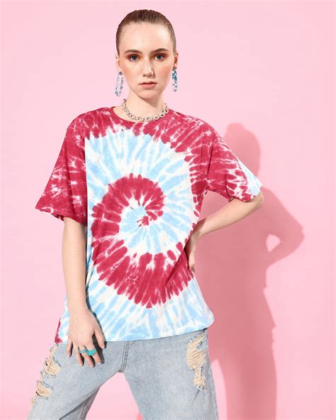 Buy Women's Multicolor Tie & Dye Oversized T-shirt Online at Bewakoof