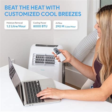 SereneLife SLPAC8 SLPAC 3-in-1 Portable Air Conditioner with Built-in ...