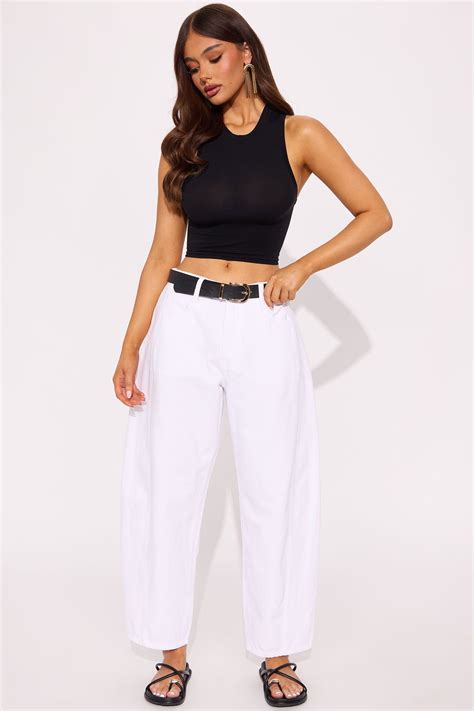 Paloma Mid Rise Barrel Leg Jeans - White | Fashion Nova in 2025 | White ...
