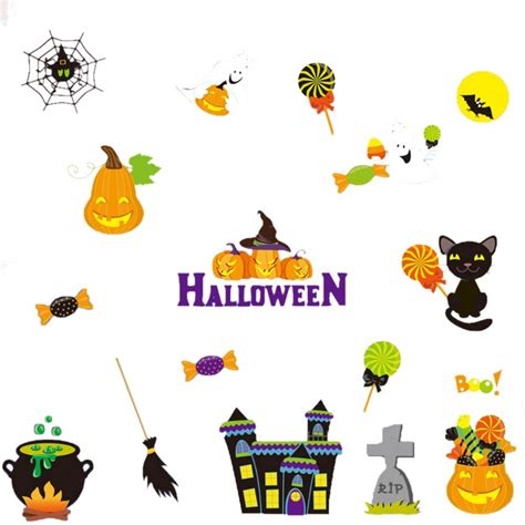 Buy PanDaDa Cute Cartoon Design for Halloween Static Window Sticker ...