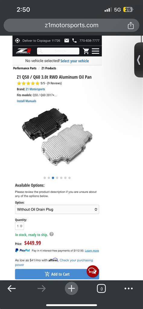 Cracked oil pan upgrade aluminum only $160 | Infiniti Q50 Forum