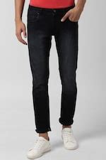 Peter England Jeans Slim Fit Jeans, Men Navy Dark Wash Slim Tapered ...