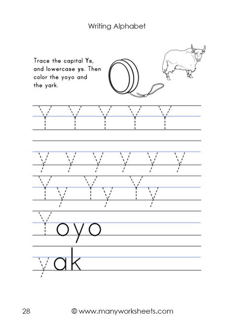Letter Y Worksheets For Prek | AlphabetWorksheetsFree.com