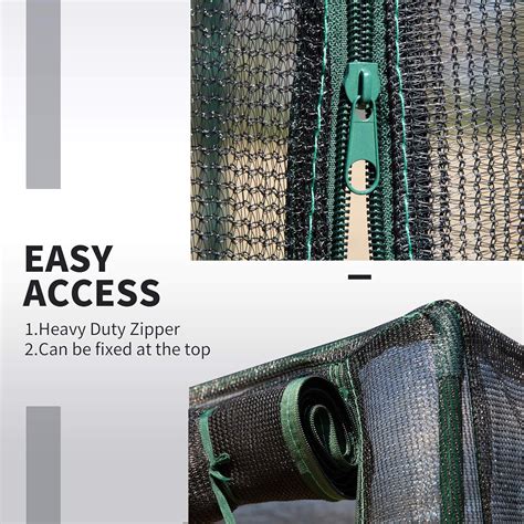 Buy Outsunny 94 x 47 x 73 Walk-in Crop Cage HDPE Cover & 2 Zippered ...