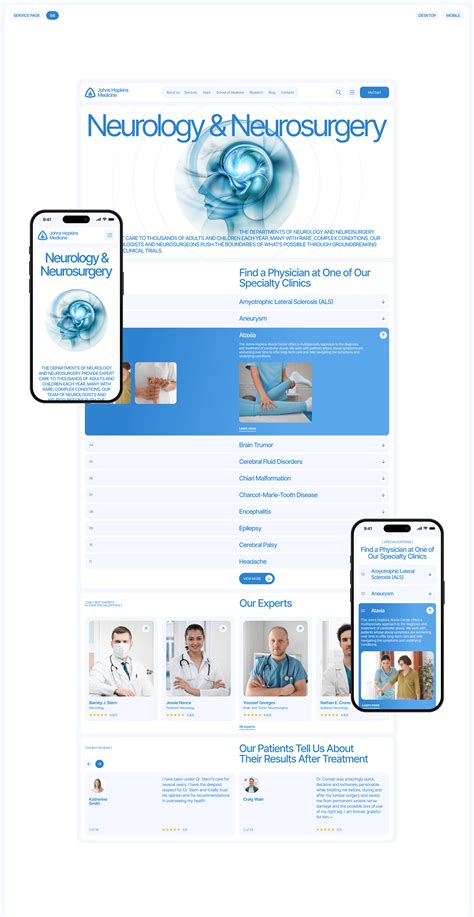 Professional blue and white oral health web design