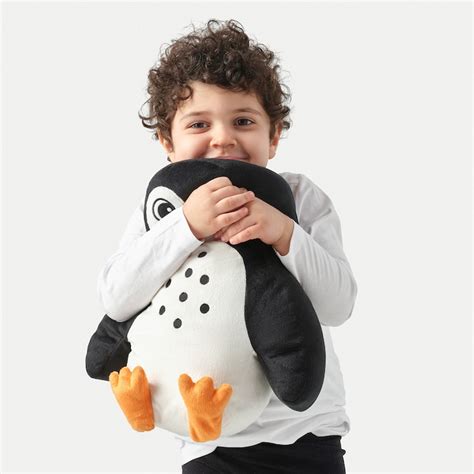 BLÅVINGAD cushion, penguin-shaped black/white, 40x32 cm (16x13") - IKEA