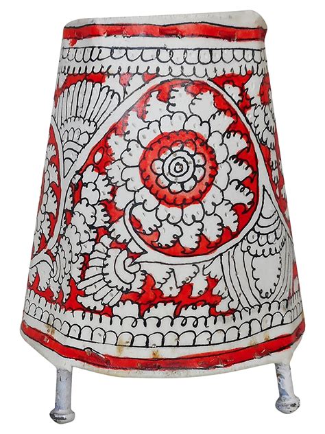 Buy NIMMALKUNTA LEATHER WORK Leather Lamp Shade without Bulb (Red and ...