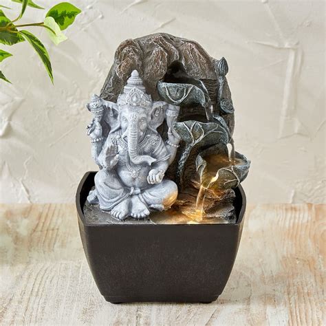 Buy Corsica Alpine Polyresin Ganesha Water Fountain - 13x12x18cm from ...