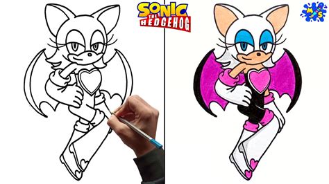Rouge the Bat Drawing || How to Draw Rogue the Bat from Sonic Step by ...