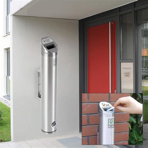 Buy Lockable Wall ed Ashtray, 1.8L Outdoor Space Saving Cylinder Ash ...