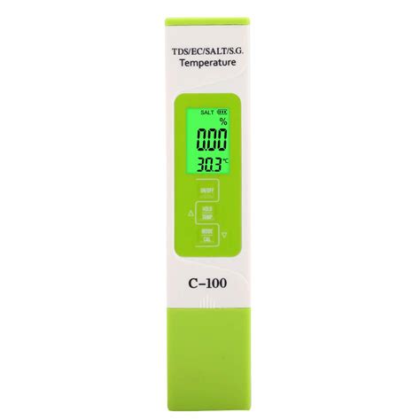 Digital Salinity Tester for Saltwater, C-100 5 in 1 Salinity TDS EC ...