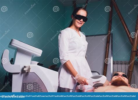 Male Depilation Laser Hair Removal Procedure Treatment. Skin ...
