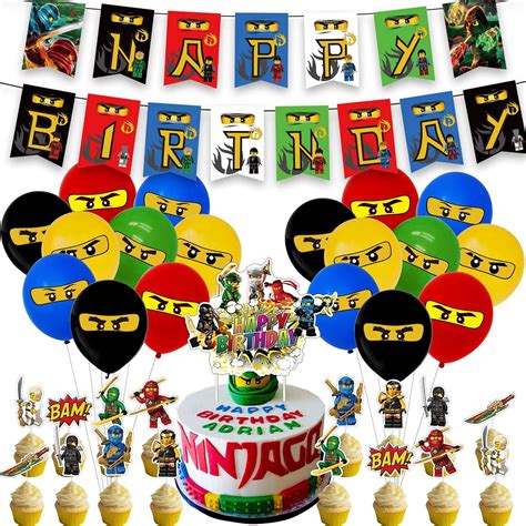 Buy Ninjago Birthday Party Supplies Ninja Party Decorations Include ...