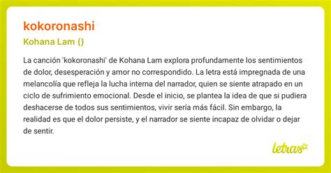 Significado de la canción KOKORONASHI (Kohana Lam (こはならむ)) - LETRAS.COM
