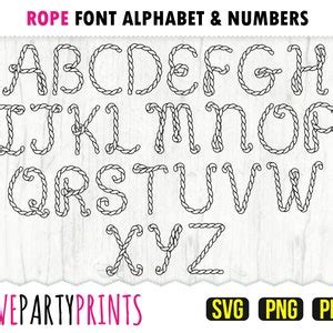 ROPE FONT SVG Png Pdf Rope Font Clipart Rodeo Font - Etsy India