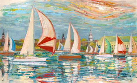 Annapolis Regatta Yacht Harbor, Jo Fleming, Fine Art Print on Canvas ...