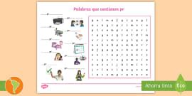 Sopa de letras palabras con GL- Guía de trabajo - Twinkl