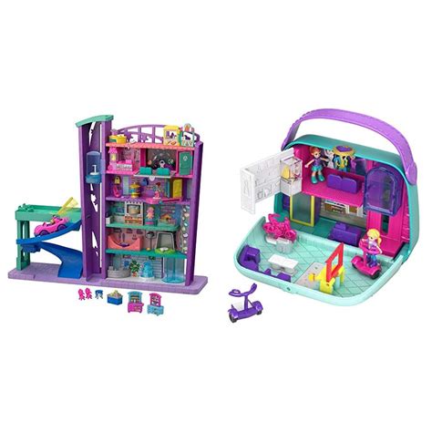 Buy Polly Pocket Mega Mall with 6 Floors, Vehicle, Elevator & Micro ...