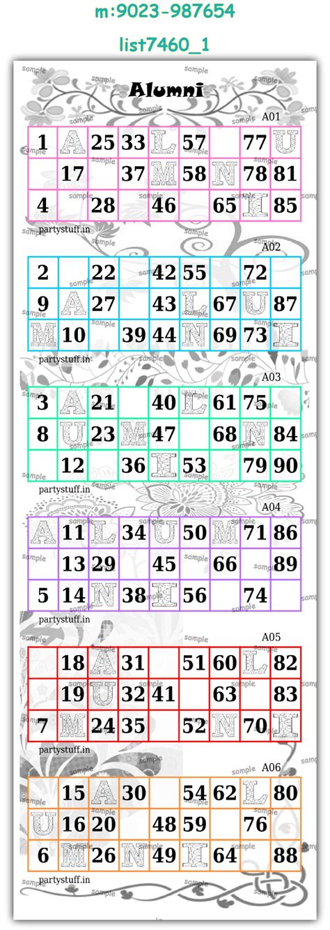 Alumni theme designs in Tambola Housie, Paper Games, Props