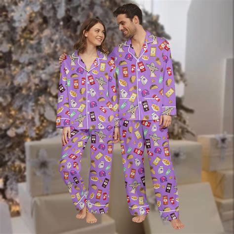 Taco Bell Long Thick Pjs Set, Taco Bell Sauce Thick Pajamas, Fast Food ...