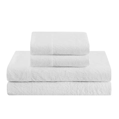 Prewashed Crinkle Sheet Set - Extra Soft Linen Style Microfiber Bed ...