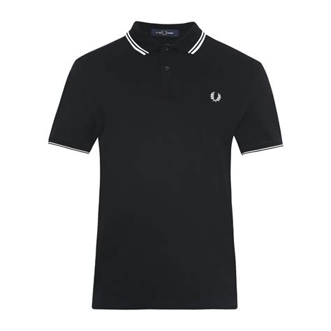 Buy Fred Perry Black Twin Tipped Collar Logo Polo Online - 617783 | The ...