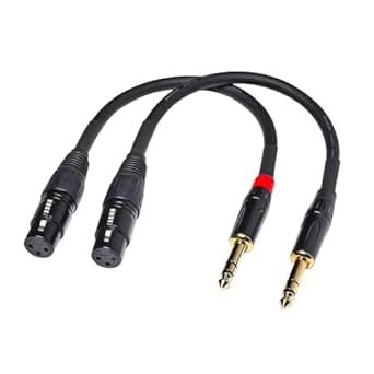 KEBILSHOP 30 cm TRS to XLR Female Adapter, 6.35 to XLR Female, Adapter ...