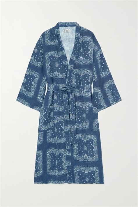 Desmond & Dempsey Printed Linen Robe | Editorialist