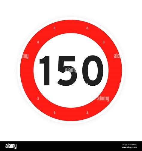 Speed limit 150 round road traffic icon sign flat style design vector ...