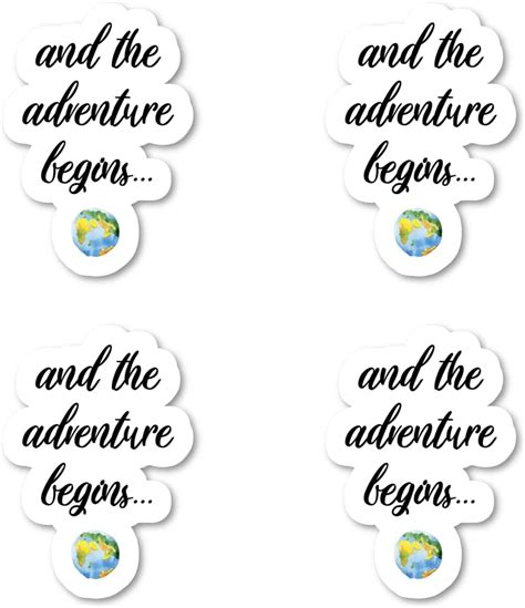 Buy and The Adventures Begins Globe Sticker Inspirational Quotes ...