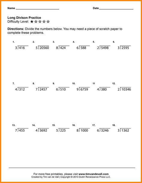 Free Printable Division Sheets: Practice Now! - Printables for Everyone