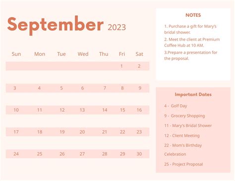 Cute September 2023 Calendar Template - EPS, Google Docs, Google Sheets ...