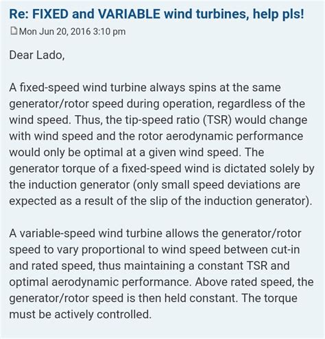 Difference between fixed speed and variable speed wind turbine - Brainly.in