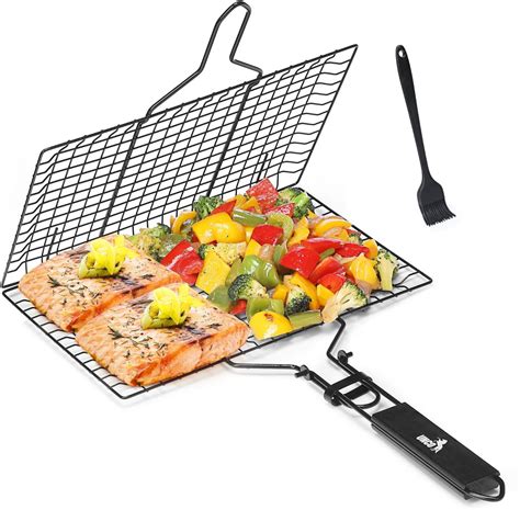 Amazon.com: UNCO- Grill Basket, Stainless Steel, Black, Fish Grill ...