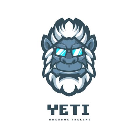 Premium Vector | Yeti wearing glasses mascot logo design illustration ...