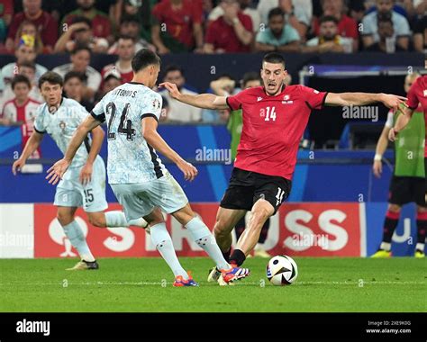 Portugal's Antonio Silva challenges Georgia's Luka Lochoshvili ...