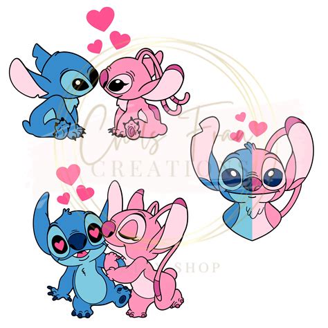 Stitch and Angel DXF SVG PNG Archivos Lilo & Stitch - Etsy México