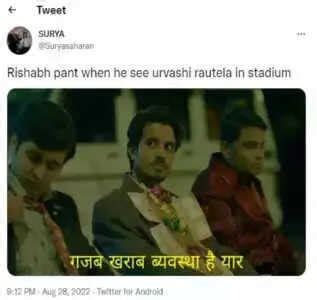 Netizens go crazy with memes as Urvashi Rautela attends India Vs ...