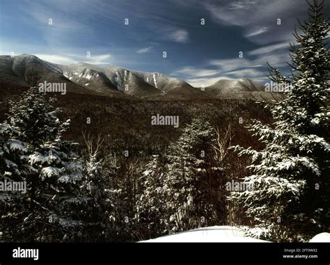White Mountains of New Hampshire in winter Stock Photo - Alamy