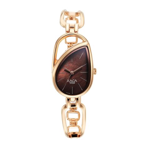 Titan Raga Chic Quartz Analog Brown Dial Rose Gold Metal Strap Watch ...