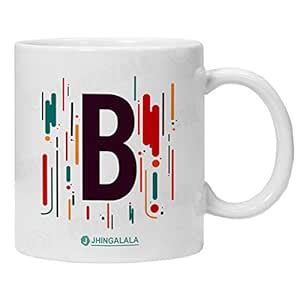 Buy Jhingalala Ceramic Coffee Tea Mug, Your Name First Letter Printed ...