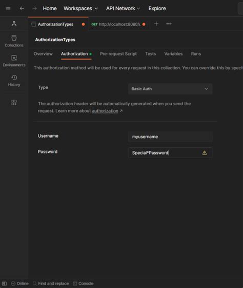 Postman Authentication 的图像结果