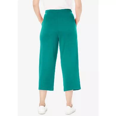 Woman Within Plus Size Sport-Knit Pull-On Capri Pants
