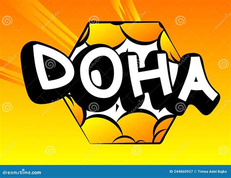Doha, Capital City of Qatar. Comic Book Word Stock Vector - Illustration of capiatl, islam ...