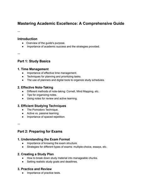 SOLUTION: Mastering academic excellence a comprehensive guide - Studypool