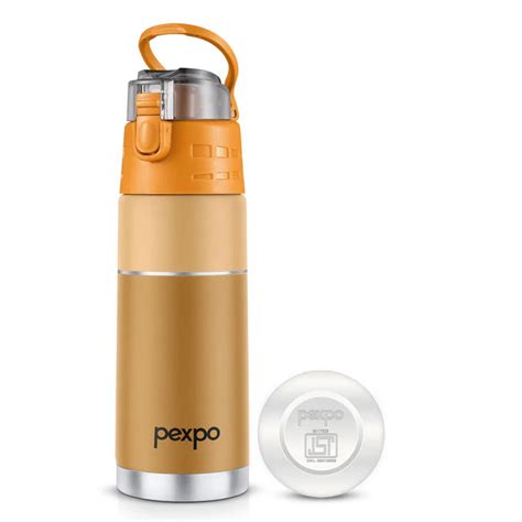 Buy Pexpo Cardio Hot & Cold Water Bottle | Mustuard Yellow | Double Wa ...