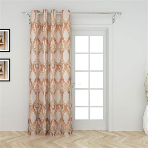 Buy Celebrity Jacquard Patterned Semi-Blackout Door Curtain - 135 x 225 ...