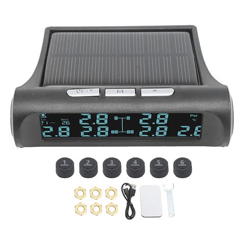 Tire Pressure Monitoring System, Large Screen RV Solar Wireless TPMS ...