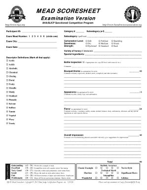 Examination Version - Bjcp.org - Fill and Sign Printable Template Online